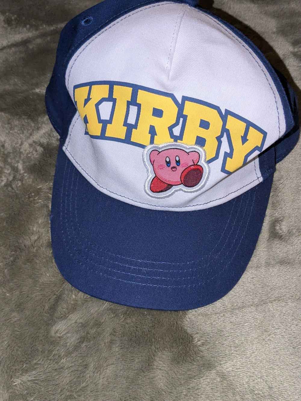 Nintendo Kirby Blue and White Kids Hat with Yellow Lettering